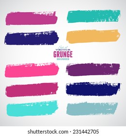 Brush Strokes - Set - Isolated On White Background - Vector Illustration, Graphic Design Editable For Your Design