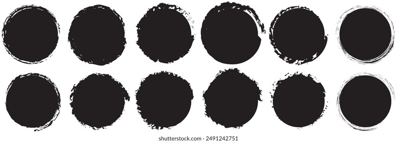 Brush strokes set isolated on white background. Black paint brush. Grunge texture stroke line. Art ink design. Border for artistic shape, paintbrush element. Brushstroke graphic. Vector illustration