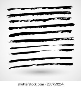 Brush Strokes - Set - Isolated On White Background - Vector Illustration, Graphic Design Editable For Your Design