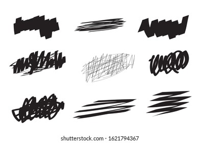 Brush strokes set, vector logo design element for presentations, templates etc.