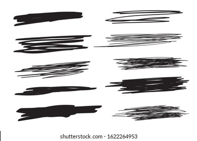 Brush strokes set, vector logo design element for presentations, templates etc.