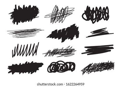 Brush strokes set, vector logo design element for presentations, templates etc.