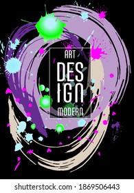 Сovers with brush strokes and splashes for books, magazines, catalogs. Universal abstract layouts.