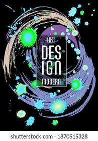 Сovers with brush strokes and splashes for books, magazines, catalogs. Universal abstract layouts.