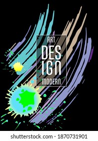 Сovers with brush strokes and splashes for books, magazines, catalogs. Universal abstract layouts.