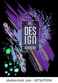 Сovers with brush strokes and splashes for books, magazines, catalogs. Universal abstract layouts.