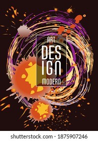Сovers with brush strokes and splashes for books, magazines, catalogs. Universal abstract layouts.