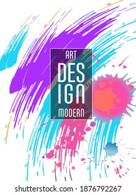 Сovers with brush strokes and splashes for books, magazines, catalogs. Universal abstract layouts.