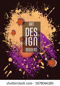 Сover with brush strokes and splashes for books, magazines, catalogs. Universal abstract layout.