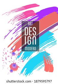 Сovers with brush strokes and splashes for books, magazines, catalogs. Universal abstract layouts.