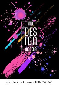 Сovers with brush strokes and splashes for books, magazines, catalogs. Universal abstract layouts.