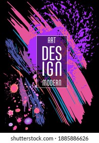 Сovers with brush strokes and splashes for books, magazines, catalogs. Universal abstract layouts.