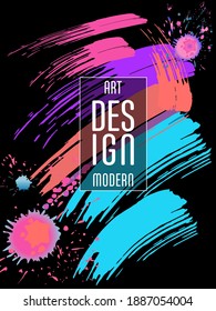 Сovers with brush strokes and splashes for books, magazines, catalogs. Universal abstract layouts.