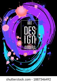 Сovers with brush strokes and splashes for books, magazines, catalogs. Universal abstract layouts.
