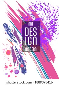 Сovers with brush strokes and splashes for books, magazines, catalogs. Universal abstract layouts.