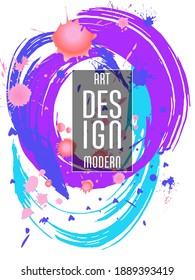 Сovers with brush strokes and splashes for books, magazines, catalogs. Universal abstract layouts.