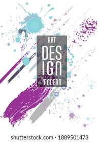 Сovers with brush strokes and splashes for books, magazines, catalogs. Universal abstract layouts.