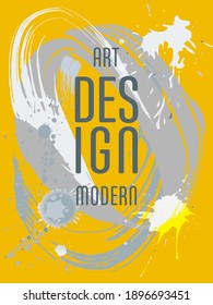 Сovers with brush strokes and splashes for books, magazines, catalogs. Universal abstract layouts.