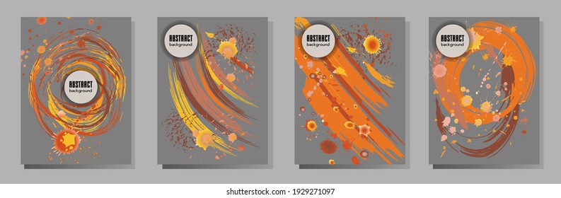 С con pinceladas y salpicaduras para libros, revistas, catálogos. Diseños abstractos universales.