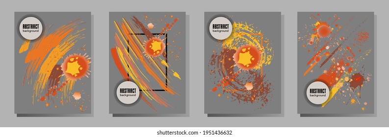 С con pinceladas y salpicaduras para libros, revistas, catálogos. Diseños abstractos universales.
