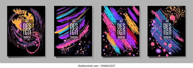 С con pinceladas y salpicaduras para libros, revistas, catálogos. Diseños abstractos universales.
