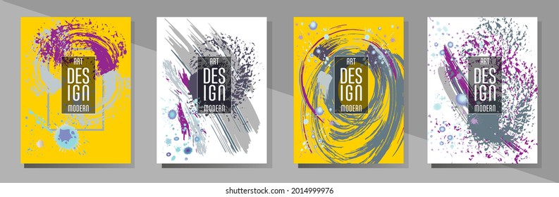 С con pinceladas y salpicaduras para libros, revistas, catálogos. Diseños abstractos universales.