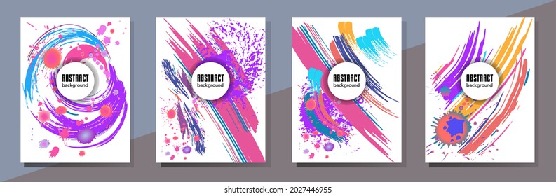 С con pinceladas y salpicaduras para libros, revistas, catálogos. Diseños abstractos universales.