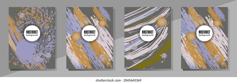 С con pinceladas y salpicaduras para libros, revistas, catálogos. Diseños abstractos universales.