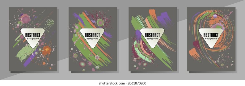 С con pinceladas y salpicaduras para libros, revistas, catálogos. Diseños abstractos universales.