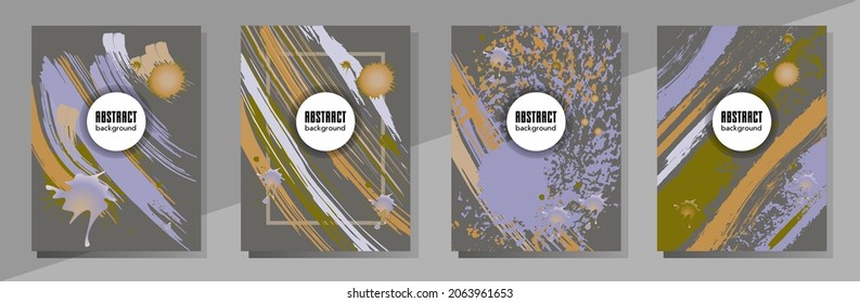 С con pinceladas y salpicaduras para libros, revistas, catálogos. Diseños abstractos universales.