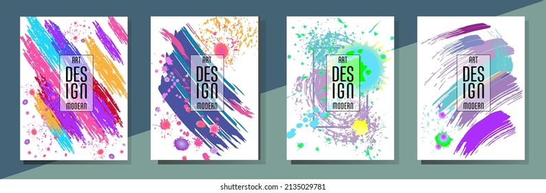 С con pinceladas y salpicaduras para libros, revistas, catálogos. Diseños abstractos universales.
