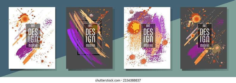 С con pinceladas y salpicaduras para libros, revistas, catálogos. Diseños abstractos universales.
