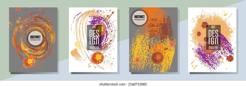 С con pinceladas y salpicaduras para libros, revistas, catálogos. Diseños abstractos universales.
