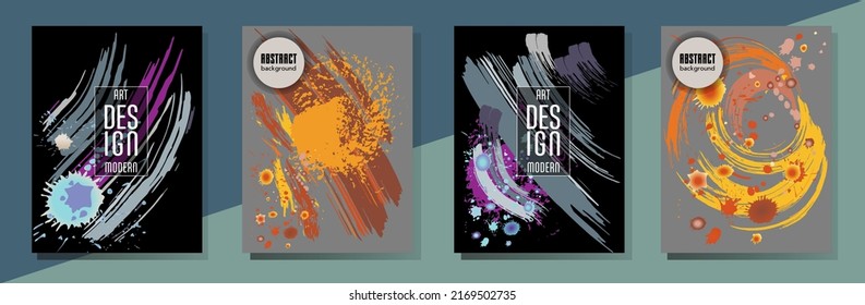 С con pinceladas y salpicaduras para libros, revistas, catálogos. Diseños abstractos universales.
