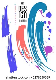 Сovers with brush strokes and splashes for books, magazines, catalogs. Universal abstract layouts.
