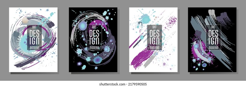 С con pinceladas y salpicaduras para libros, revistas, catálogos. Diseños abstractos universales.
