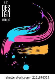 Сovers with brush strokes and splashes for books, magazines, catalogs. Universal abstract layouts.
