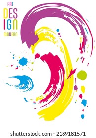 Сovers with brush strokes and splashes for books, magazines, catalogs. Universal abstract layouts.
