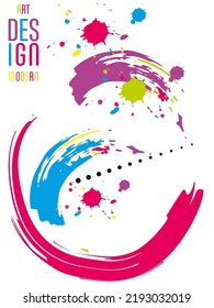 Сovers with brush strokes and splashes for books, magazines, catalogs. Universal abstract layouts.
