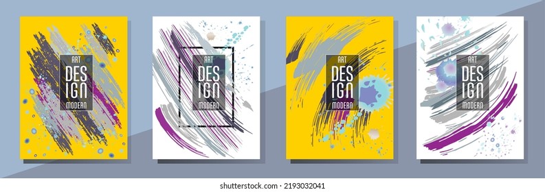 С con pinceladas y salpicaduras para libros, revistas, catálogos. Diseños abstractos universales.
