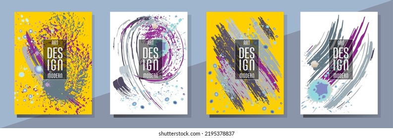 С con pinceladas y salpicaduras para libros, revistas, catálogos. Diseños abstractos universales.
