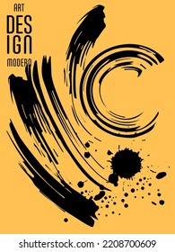 Сovers with brush strokes and splashes for books, magazines, catalogs. Universal abstract layouts.
