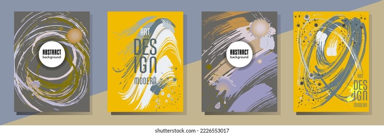 С con pinceladas y salpicaduras para libros, revistas, catálogos. Diseños abstractos universales.
