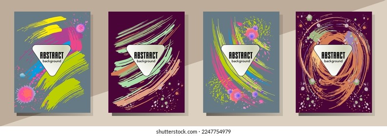 С con pinceladas y salpicaduras para libros, revistas, catálogos. Diseños abstractos universales.
