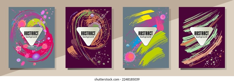 С con pinceladas y salpicaduras para libros, revistas, catálogos. Diseños abstractos universales.
