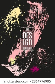 Сovers with brush strokes and splashes for books, magazines, catalogs. Universal abstract layouts.
