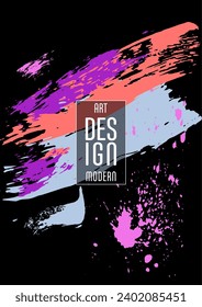 Сovers with brush strokes and splashes for books, magazines, catalogs. Universal abstract layouts.
