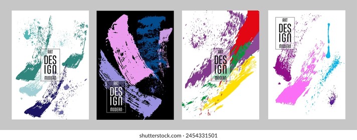 С con pinceladas y salpicaduras para libros, revistas, catálogos. Diseños abstractos universales.
