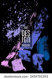 Сovers with brush strokes and splashes for books, magazines, catalogs. Universal abstract layouts.