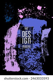 Сovers with brush strokes and splashes for books, magazines, catalogs. Universal abstract layouts.